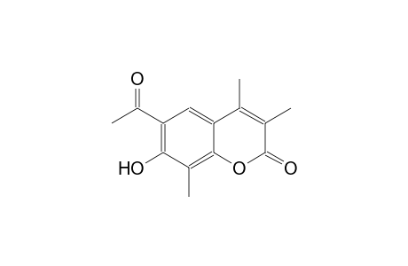 2H-1-benzopyran-2-one, 6-acetyl-7-hydroxy-3,4,8-trimethyl-