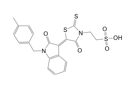 2-{(5Z)-5-[1-(4-methylbenzyl)-2-oxo-1,2-dihydro-3H-indol-3-ylidene]-4-oxo-2-thioxo-1,3-thiazolidin-3-yl}ethanesulfonic acid