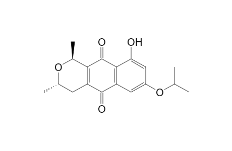 1H-Naphtho[2,3-c]pyran-5,10-dione, 3,4-dihydro-9-hydroxy-1,3-dimethyl-7-(1-methylethoxy)-, trans-(.+-.)-