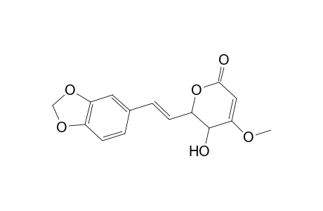 2H-Pyran-2-one, 6-[2-(1,3-benzodioxol-5-yl)ethenyl]-5,6-dihydro-5-hydroxy-4-methoxy-, [5S-[5.alpha.,6.beta.(E)]]-