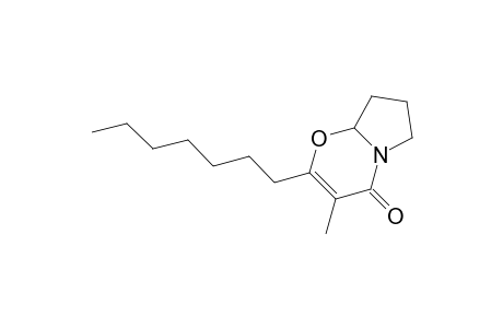 2-Heptyl-3-methyl-4-oxo-6,7,8,8s-tetrahydro-4H-pyrrolo[2,12-b]-1,3-oxazine