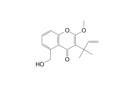 4H-1-Benzopyran-4-one, 3-(1,1-dimethyl-2-propenyl)-5-(hydroxymethyl)-2-methoxy-