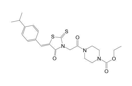 ethyl 4-{[(5Z)-5-(4-isopropylbenzylidene)-4-oxo-2-thioxo-1,3-thiazolidin-3-yl]acetyl}-1-piperazinecarboxylate