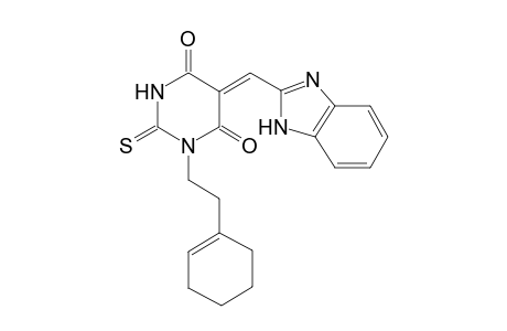 (5Z)-5-(1H-benzimidazol-2-ylmethylene)-1-[2-(cyclohexen-1-yl)ethyl]-2-thioxo-hexahydropyrimidine-4,6-dione