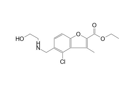 2-benzofurancarboxylic acid, 4-chloro-5-[[(2-hydroxyethyl)amino]methyl]-3-methyl-, ethyl ester