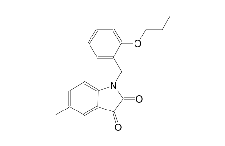 1H-indole-2,3-dione, 5-methyl-1-[(2-propoxyphenyl)methyl]-