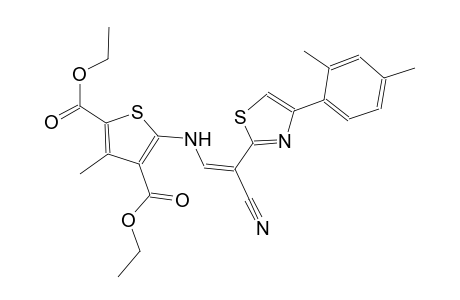 diethyl 5-({(Z)-2-cyano-2-[4-(2,4-dimethylphenyl)-1,3-thiazol-2-yl]ethenyl}amino)-3-methyl-2,4-thiophenedicarboxylate
