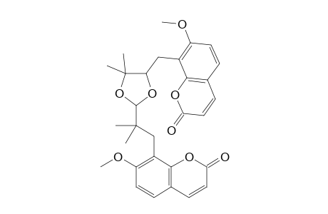 4,4-Dimethyl-5-(7-methoxycoumarin-8-yl)methyl-2-[2-(7-methoxycoumarin-8-yl)-1,1-dimethylethyl]-1,3-dioxolane