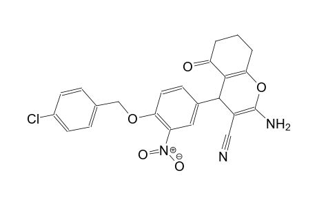 2-amino-4-{4-[(4-chlorobenzyl)oxy]-3-nitrophenyl}-5-oxo-5,6,7,8-tetrahydro-4H-chromene-3-carbonitrile