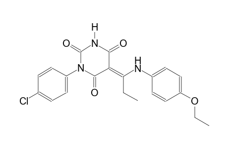 (5E)-1-(4-chlorophenyl)-5-[1-(4-ethoxyanilino)propylidene]-2,4,6(1H,3H,5H)-pyrimidinetrione