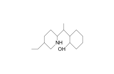 Rel-(1R,2S)-2-(<1R,2R,5S>-1-<5-ethyl-piperidin-2-yl>-ethyl)-cyclohexanol