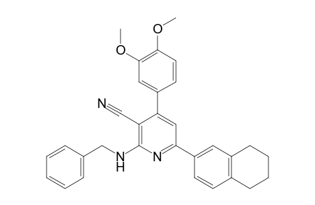 2-Benzylamino-4-(3,4-dimethoxy-phenyl)-6-(5,6,7,8-tetrahydronaphthalen-2-yl)-nicotinonitrile