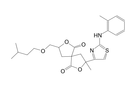 8-((isopentyloxy)methyl)-3-methyl-3-(2-(o-tolylamino)thiazol-4-yl)-2,7-dioxaspiro[4.4]nonane-1,6-dione