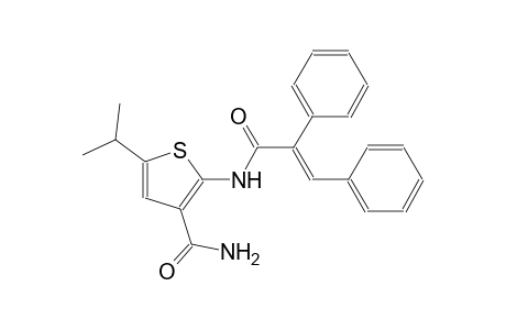 2-{[(2E)-2,3-diphenyl-2-propenoyl]amino}-5-isopropyl-3-thiophenecarboxamide
