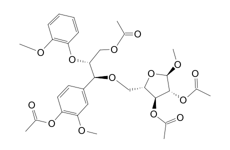acetic acid [(2S,3S,4R,5R)-4-acetoxy-2-[[(1S,2R)-3-acetoxy-1-(4-acetoxy-3-methoxy-phenyl)-2-(2-methoxyphenoxy)propoxy]methyl]-5-methoxy-tetrahydrofuran-3-yl] ester