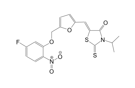 (5Z)-5-({5-[(5-fluoro-2-nitrophenoxy)methyl]-2-furyl}methylene)-3-isopropyl-2-thioxo-1,3-thiazolidin-4-one