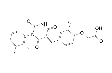 {2-chloro-4-[(E)-(1-(2,3-dimethylphenyl)-2,4,6-trioxotetrahydro-5(2H)-pyrimidinylidene)methyl]phenoxy}acetic acid