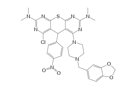 6-Chloro-2,8-bis(dimethylamino)-5-(4-nitrophenyl)-4-(4-piperionylpiperazino)-5H-thiopyrano[2,3-d:6,5-d']dipyrimidine