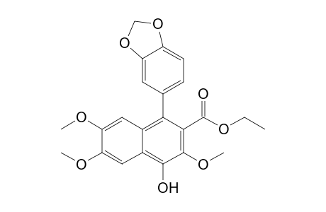 Ethyl 1-[3,4-(methylenedioxy)phenyl]-3-methoxy-4-hydroxy-6,7-dimethoxynaphthalene-2-carboxylate
