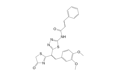 2-[2-(3,4-Dimethoxyphenyl)-1-(4-oxo-4,5-dihydrothiazol-2-yl)vinyl]-5-cinnamoylamino-1,3,4-thiadiazole