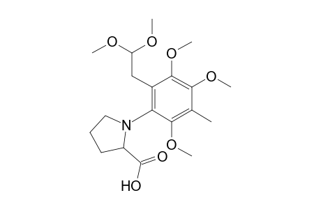 6-(2-Carboxy-1-pyrrolidinyl)-4-methyl-2,3,5-trimethoxyphenylacetaldehyde dimethyl acetal