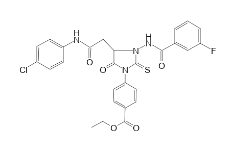 4-[4-[2-(4-chloroanilino)-2-keto-ethyl]-3-[(3-fluorobenzoyl)amino]-5-keto-2-thioxo-imidazolidin-1-yl]benzoic acid ethyl ester