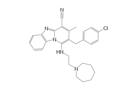 2-(4-chlorobenzyl)-1-[(2-hexahydro-1H-azepin-1-ylethyl)amino]-3-methylpyrido[1,2-a]benzimidazole-4-carbonitrile