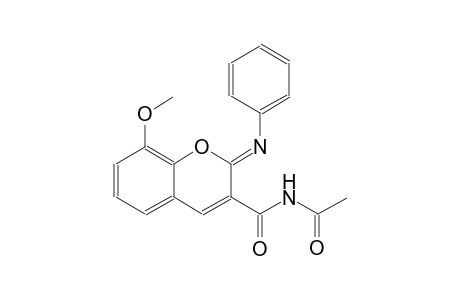 N-{[(2Z)-8-methoxy-2-(phenylimino)-2H-chromen-3-yl]carbonyl}acetamide