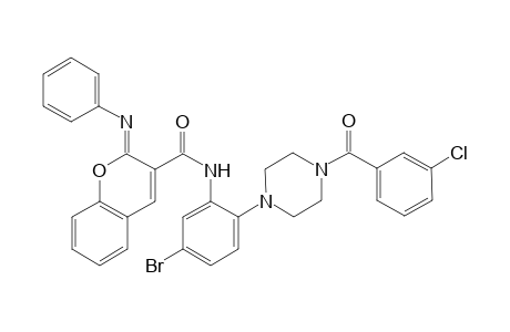 N-(2-(4-(3-Chlorobenzoyl)piperazin-1-yl)-5-bromophenyl)-2-(phenylimino)-2H-chromene-3-carboxamide