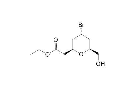 Ethyl 2-((4-trans-bromo-tetrahydro-6-hydroxymethyl)-2H-pyran-2-yl)acetate