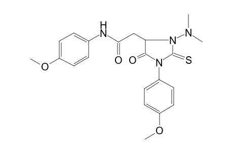 2-[3-(dimethylamino)-1-(4-methoxyphenyl)-5-oxidanylidene-2-sulfanylidene-imidazolidin-4-yl]-N-(4-methoxyphenyl)ethanamide