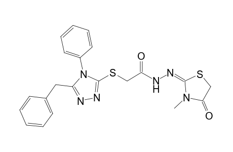 (5-Benzyl-4-phenyl-4H-[1,2,4]triazol-3-ylsulfanyl)-acetic acid[3-methyl-4-oxo-thiazolidin-(2E)-ylidene]-hydrazide