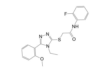 2-{[4-ethyl-5-(2-methoxyphenyl)-4H-1,2,4-triazol-3-yl]sulfanyl}-N-(2-fluorophenyl)acetamide
