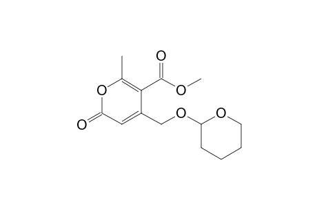 2-Methyl-4-(2-oxanyloxymethyl)-6-oxo-3-pyrancarboxylic acid methyl ester