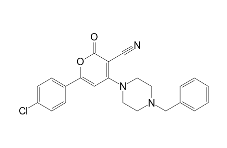 4-(4-benzylpiperazin-1-yl)-6-(4-chlorophenyl)-2-oxo-pyran-3-carbonitrile