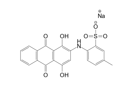 Benzenesulfonic acid, 2-[(9,10-dihydro-1,4-dihydroxy-9,10-dioxo-2-anthracenyl)amino]-5-methyl-, monosodium salt