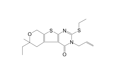 4H-pyrano[4',3':4,5]thieno[2,3-d]pyrimidin-4-one, 6-ethyl-2-(ethylthio)-3,5,6,8-tetrahydro-6-methyl-3-(2-propenyl)-