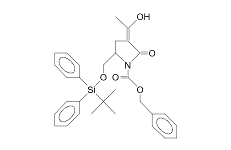(+)-(3R,5R)-3-Acetyl-N-(benzyloxycarbonyl)-5-(<T-butyl-diphenyl-silyl>-oxymethyl)-2-pyrrolidone, enol form