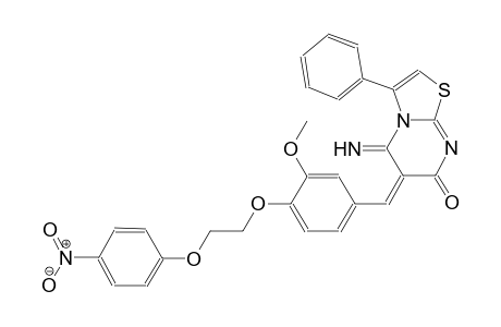 (6E)-5-imino-6-{3-methoxy-4-[2-(4-nitrophenoxy)ethoxy]benzylidene}-3-phenyl-5,6-dihydro-7H-[1,3]thiazolo[3,2-a]pyrimidin-7-one