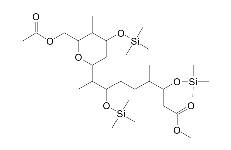 2H-Pyran-2-octanoic acid, tetrahydro-6-(2-methoxy-2-oxoethyl)-.gamma.,.eta.,5-trimethyl-.beta., .zeta.,4-tris[(trimethylsilyl)oxy]-, methyl ester