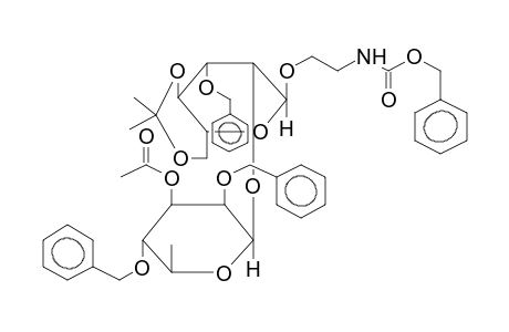 2-BENZYLOXYCARBONYLAMINOETHYL 2-O-(3-O-ACETYL-2,4-DI-O-BENZYL-BETA-L-RHAMNOPYRANOSYL)-3-O-BENZYL-4,6-O-ISOPROPYLIDENE-ALPHA-D-MANNOPYRANOSIDE