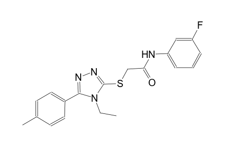 2-{[4-ethyl-5-(4-methylphenyl)-4H-1,2,4-triazol-3-yl]sulfanyl}-N-(3-fluorophenyl)acetamide