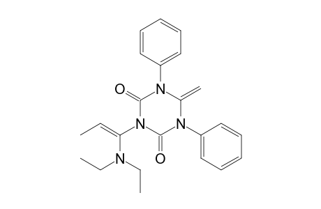 (E)-3-[1-(diethylamino)-1-propenyl]-5,6-dihydro-6-methylene-1,5-diphenyl-1,3,5-triazine-2,4(1H,3H)-dione
