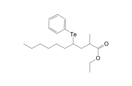 Ethyl 2-methyl-4-(phenyltelluro)decanoate