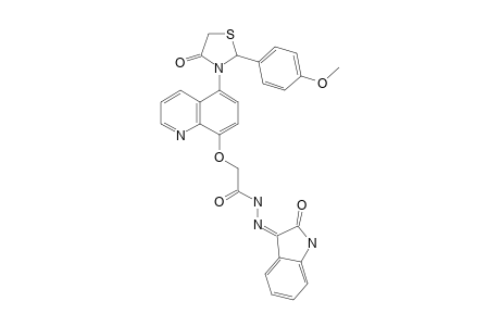 (Z)-2-[[5-[2-(4-METHOXYPHENYL)-4-OXO-THIAZOLIDIN-3-YL]-QUINOLIN-8-YL]-OXY]-N'-(2-OXO-INDOLIN-3-YLIDENE)-ACETOHYDRAZIDE