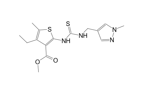 methyl 4-ethyl-5-methyl-2-[({[(1-methyl-1H-pyrazol-4-yl)methyl]amino}carbothioyl)amino]-3-thiophenecarboxylate