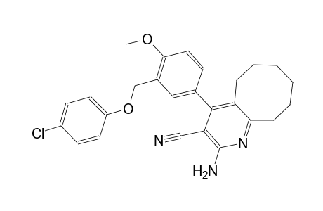 2-amino-4-{3-[(4-chlorophenoxy)methyl]-4-methoxyphenyl}-5,6,7,8,9,10-hexahydrocycloocta[b]pyridine-3-carbonitrile