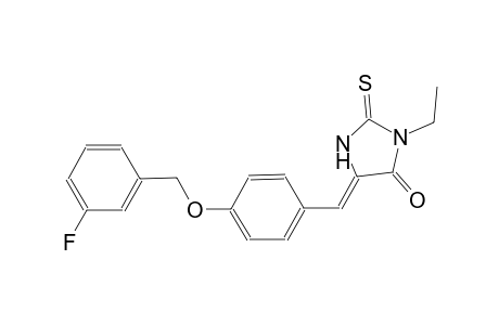 (5Z)-3-ethyl-5-{4-[(3-fluorobenzyl)oxy]benzylidene}-2-thioxo-4-imidazolidinone