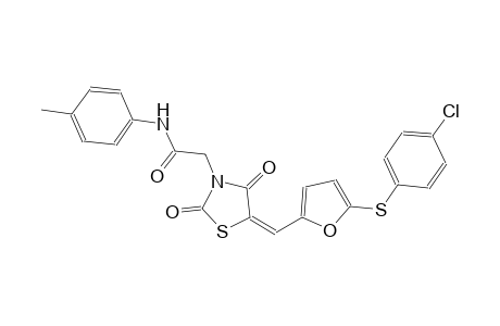 2-[(5E)-5-({5-[(4-chlorophenyl)sulfanyl]-2-furyl}methylene)-2,4-dioxo-1,3-thiazolidin-3-yl]-N-(4-methylphenyl)acetamide