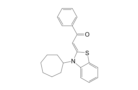 (2Z)-2-(3-cycloheptyl-1,3-benzothiazol-2-ylidene)-1-phenyl-ethanone